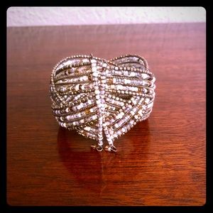 Brown, gold, and tan beaded bracelet